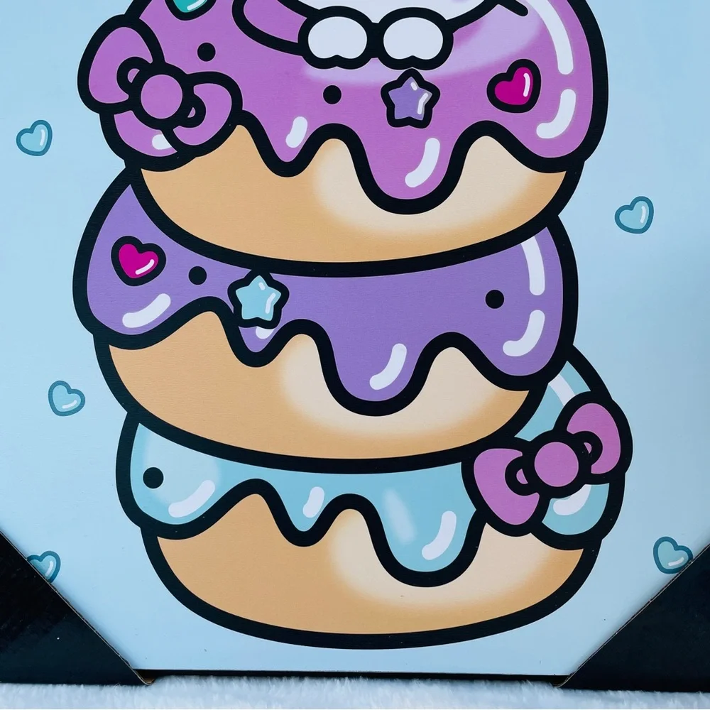 Sanrio Hello Kitty Donut Stack Wall‎ Art Blue Purple Kawaii Decor 13x19 NEW